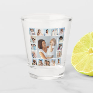 Create Your Own 17 Photo Collage Shot Glass