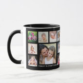 Create Your Own 18 Family Photo Collage Black Mug (Left)