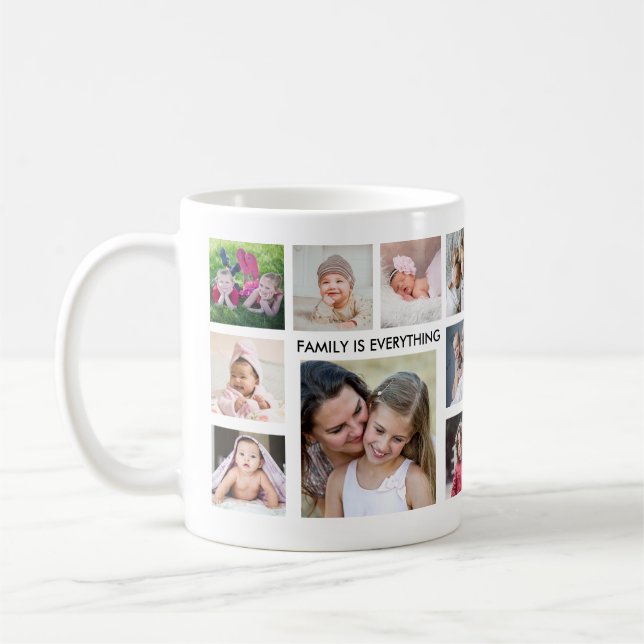 Create Your Own 18 Family Picture Collage Name   Coffee Mug (Left)