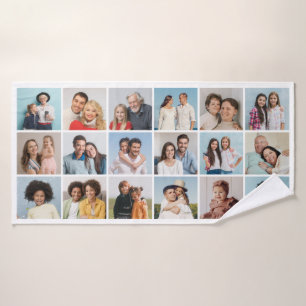 Create Your Own 18 Photo Collage Bath Towel