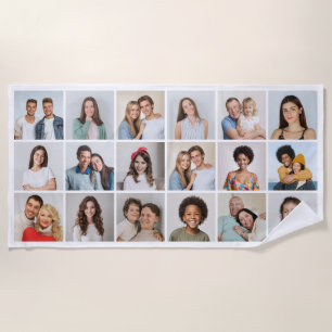 Create Your Own 18 Photo Collage Beach Towel