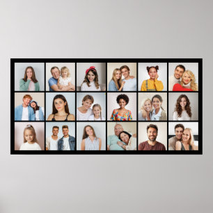 Create Your Own 18 Photo Collage Editable Colour Poster