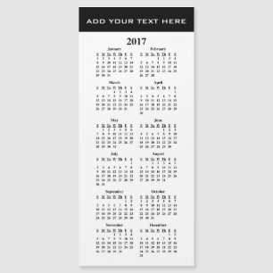 Create Your Own 2017 Custom Calendar Magnetic Card