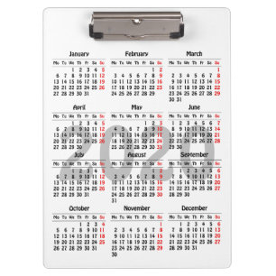 Create your own 2020 calendar clipboard