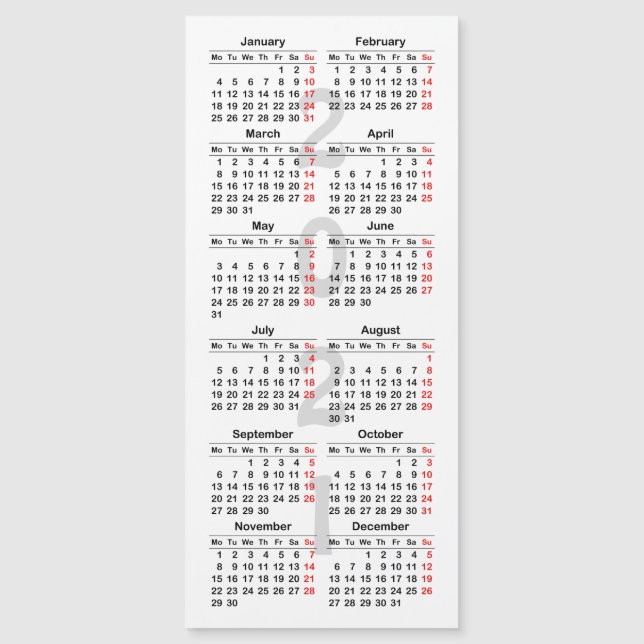 Create your own 2021 calendar Magnetic card (Front)