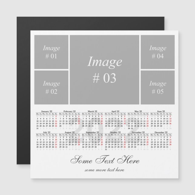 Create your own 2022 calendar Magnetic card (Front/Back)