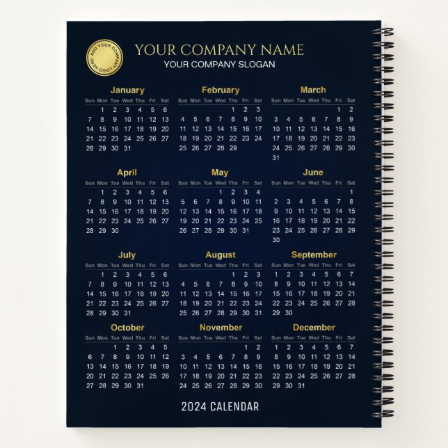 Create Your Own 2024 Company Calendar | Notebook (Back)