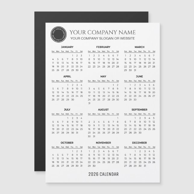 Create Your Own 2026 Company Calendar | Magnet (Front/Back)