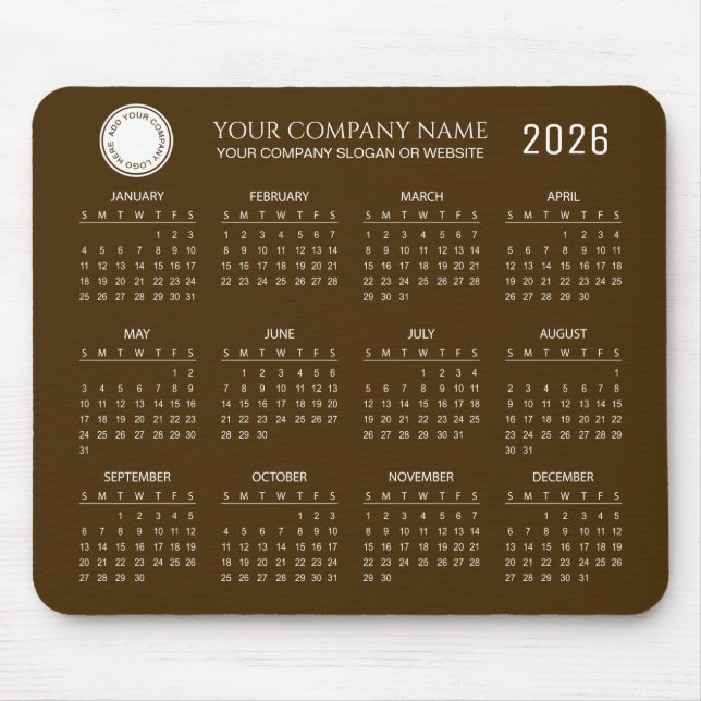 Create Your Own 2026 Company Calendar |  Mouse Pad (Front)