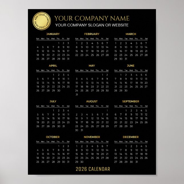 Create Your Own 2026 Company Calendar |  Poster (Front)