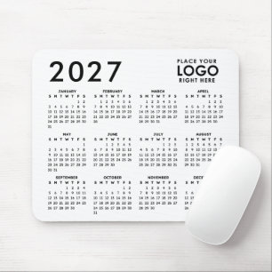 Create Your Own 2027 Business Logo Calendar Mouse Pad