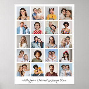 Create Your Own 20 Photo Collage Add Your Greeting Poster