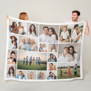 Create Your Own 20 Photo Collage Fleece Blanket