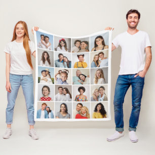 Create Your Own 20 Photo Collage Fleece Blanket