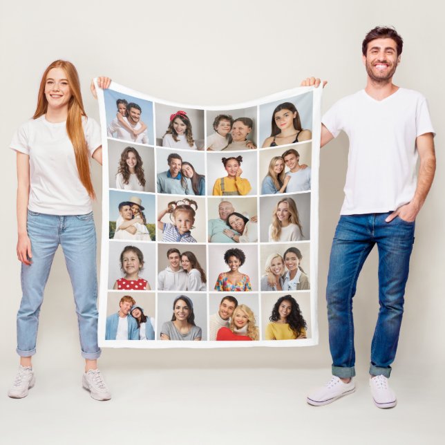 Create Your Own 20 Photo Collage Fleece Blanket (In Situ)