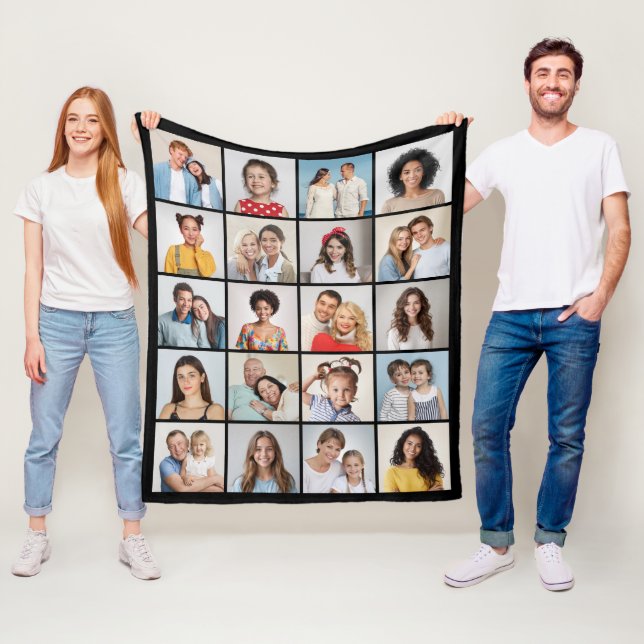 Create Your Own 20 Photo Collage Fleece Blanket (In Situ)