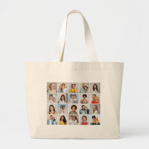 Create Your Own 20 Photo Collage Large Tote Bag