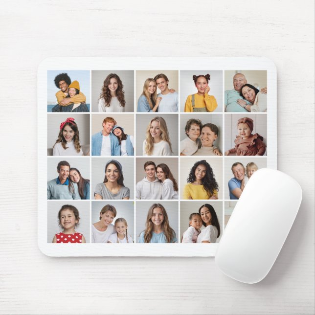 Create Your Own 20 Photo Collage Mouse Pad (With Mouse)
