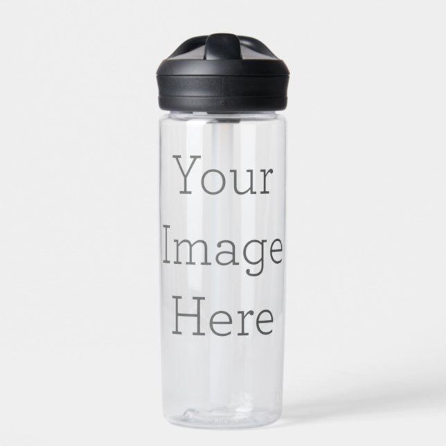 Custom Water Bottle Style: CamelBak Eddy®, Size: Water Bottle (591 ml), Color: Clear (Front)