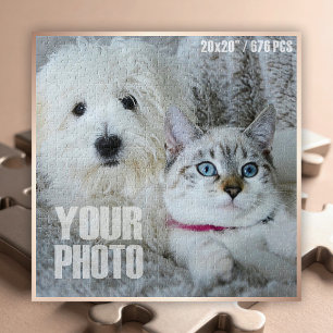 Create Your Own 20x20”/676 Pieces Custom Pet Photo Jigsaw Puzzle