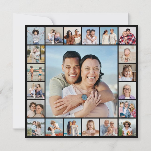 Create Your Own 21 Photo Collage Card (Front)