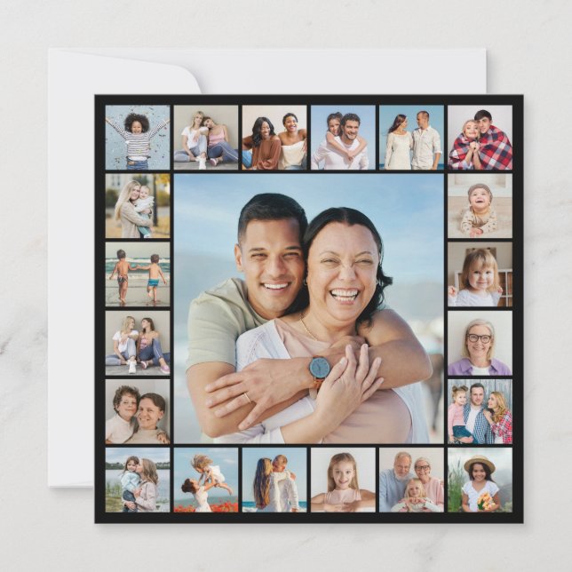 Create Your Own 21 Photo Collage Card (Front)