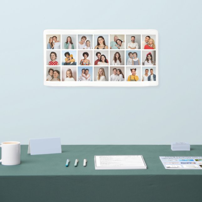Create Your Own 21 Photo Collage Editable Colour  Banner (Tradeshow)