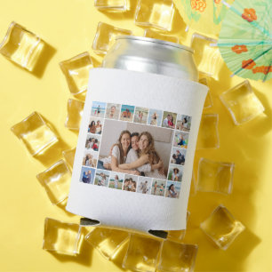 Create Your Own 21 Photo Collage Editable Colour Can Cooler