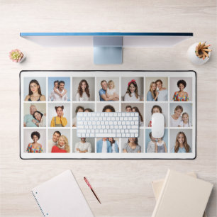 Create Your Own 21 Photo Collage Editable Colour Desk Mat