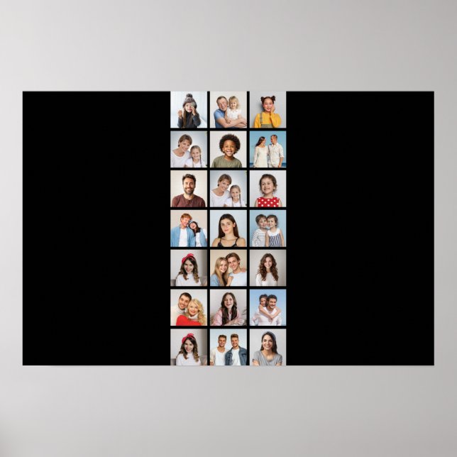 Create Your Own 21 Photo Collage Editable Colour  Poster (Front)