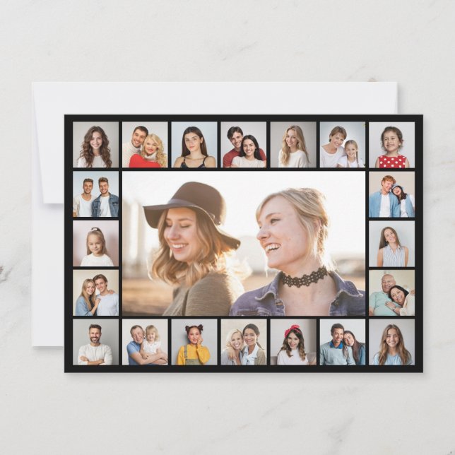 Create Your Own 21 Photo Collage  Holiday Card (Front)