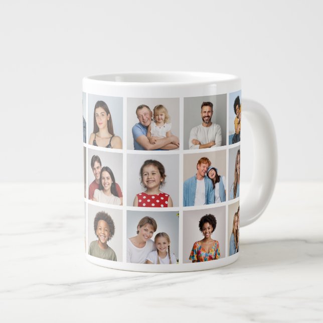 Create Your Own 21 Photo Collage  Large Coffee Mug (Front Right)