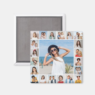 Create Your Own 21 Photo Collage Magnet