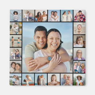 Create Your Own 21 Photo Collage Magnet