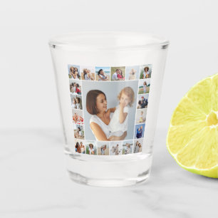 Create Your Own 21 Photo Collage Shot Glass
