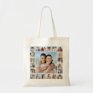 Create Your Own 21 Photo Collage Tote Bag