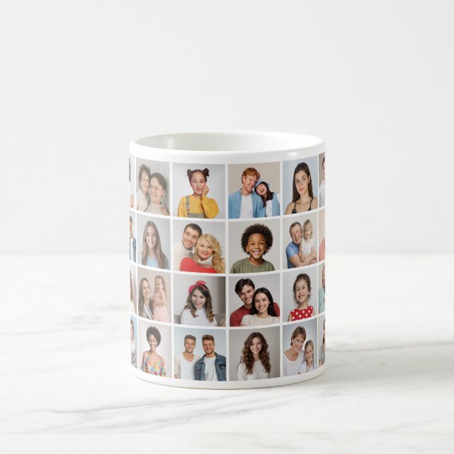 Create Your Own 24 Photo Collage Coffee Mug (Center)