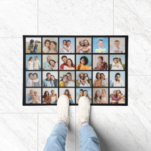 Create Your Own 24 Photo Collage Editable Colour Doormat