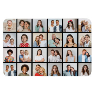 Create Your Own 24 Photo Collage Editable Colour Magnet