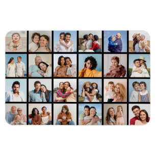 Create Your Own 24 Photo Collage Editable Colour Magnet