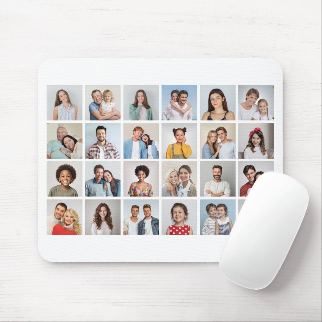 Create Your Own 24 Photo Collage Editable Colour Mouse Pad (With Mouse)