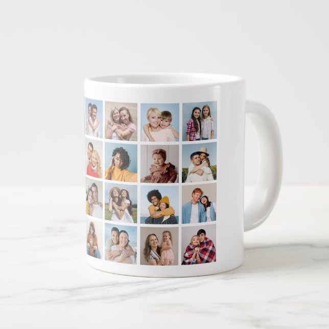 Create Your Own 24 Photo Collage Large Coffee Mug (Front Right)