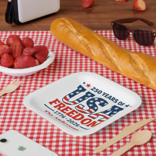 Create Your Own 250 Years of USA Freedom Paper Plate