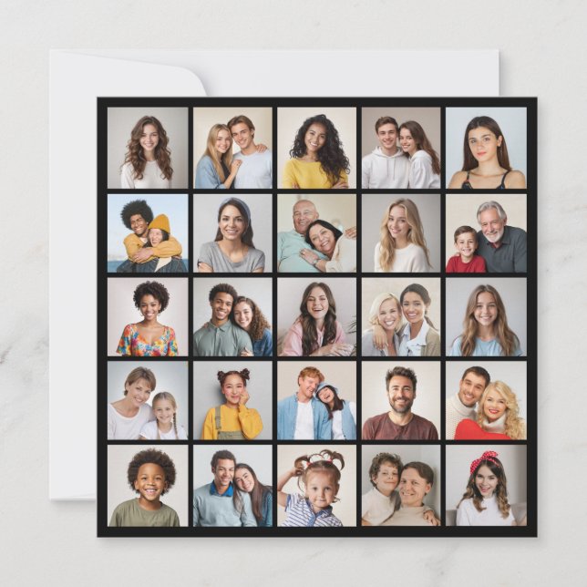 Create Your Own 25 Photo Collage Card (Front)