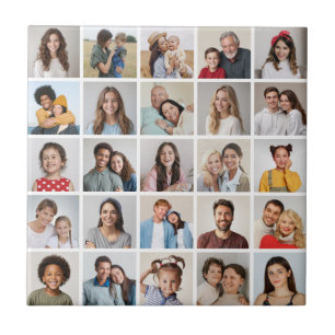 Create Your Own 25 Photo Collage Ceramic Tile