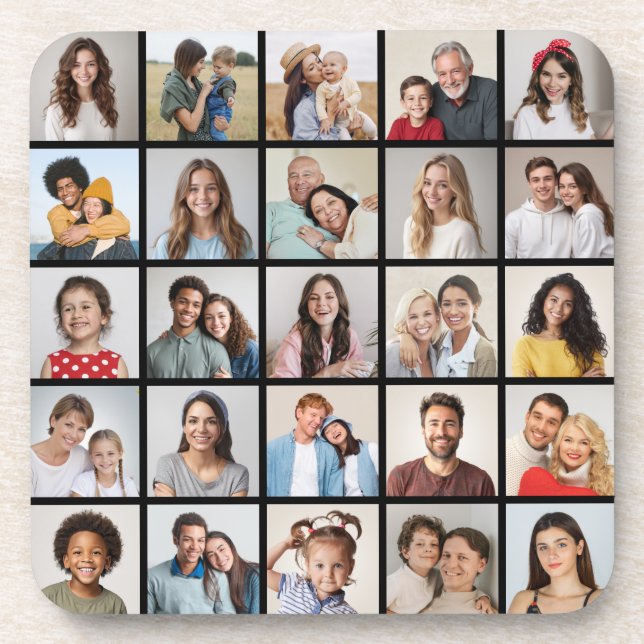 Create Your Own 25 Photo Collage Coaster (Front)