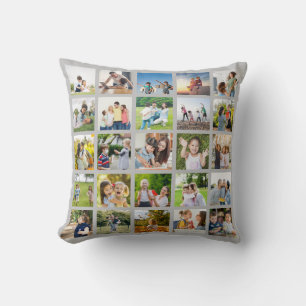 Create Your Own 25 Photo Collage Editable Cushion