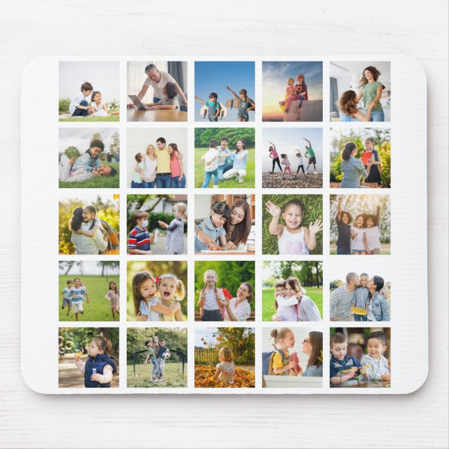 Create Your Own 25 Photo Collage Editable Mouse Pad (Front)