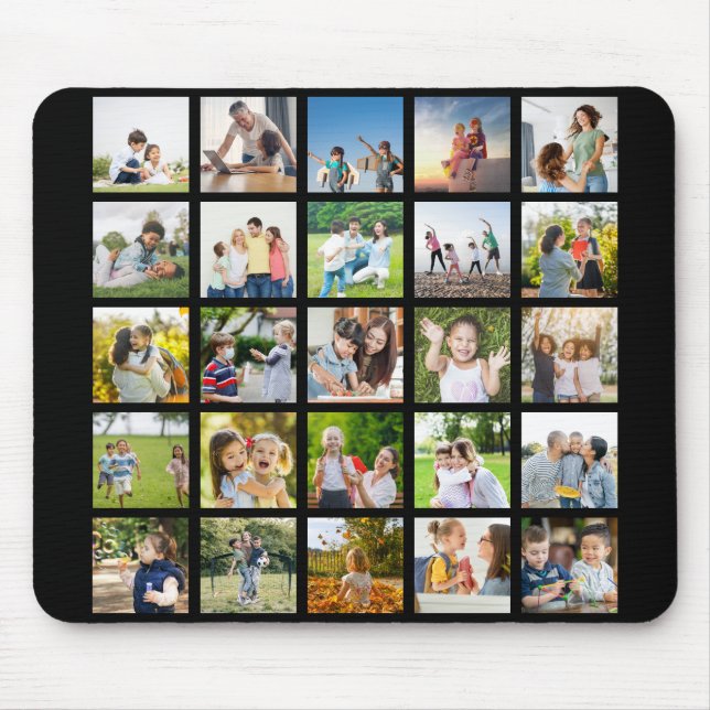 Create Your Own 25 Photo Collage Editable Mouse Pad (Front)