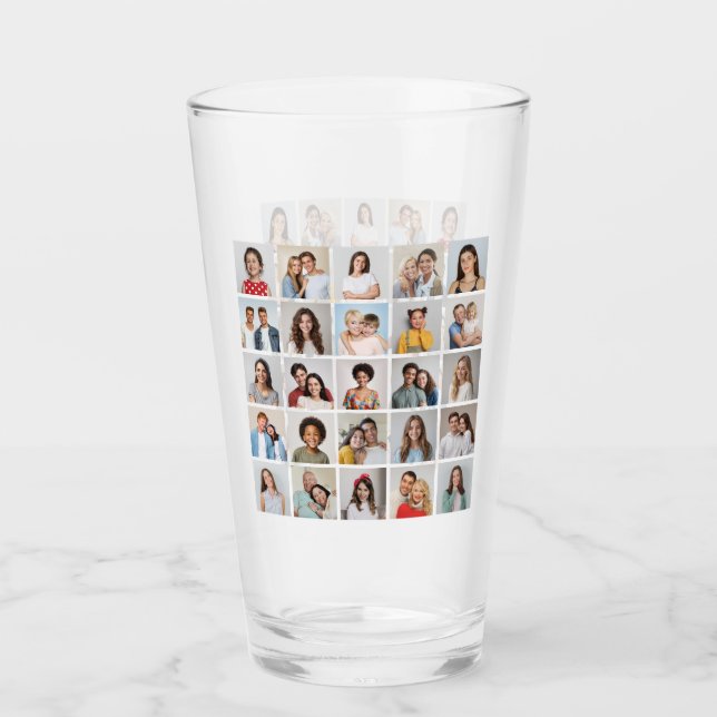 Create Your Own 25 Photo Collage Glass (Front)